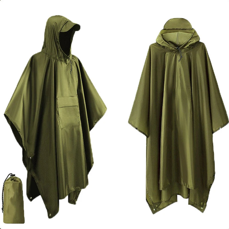 3-in-1 Waterproof Rain Poncho with Sleeves | Running, Hiking & Outdoor