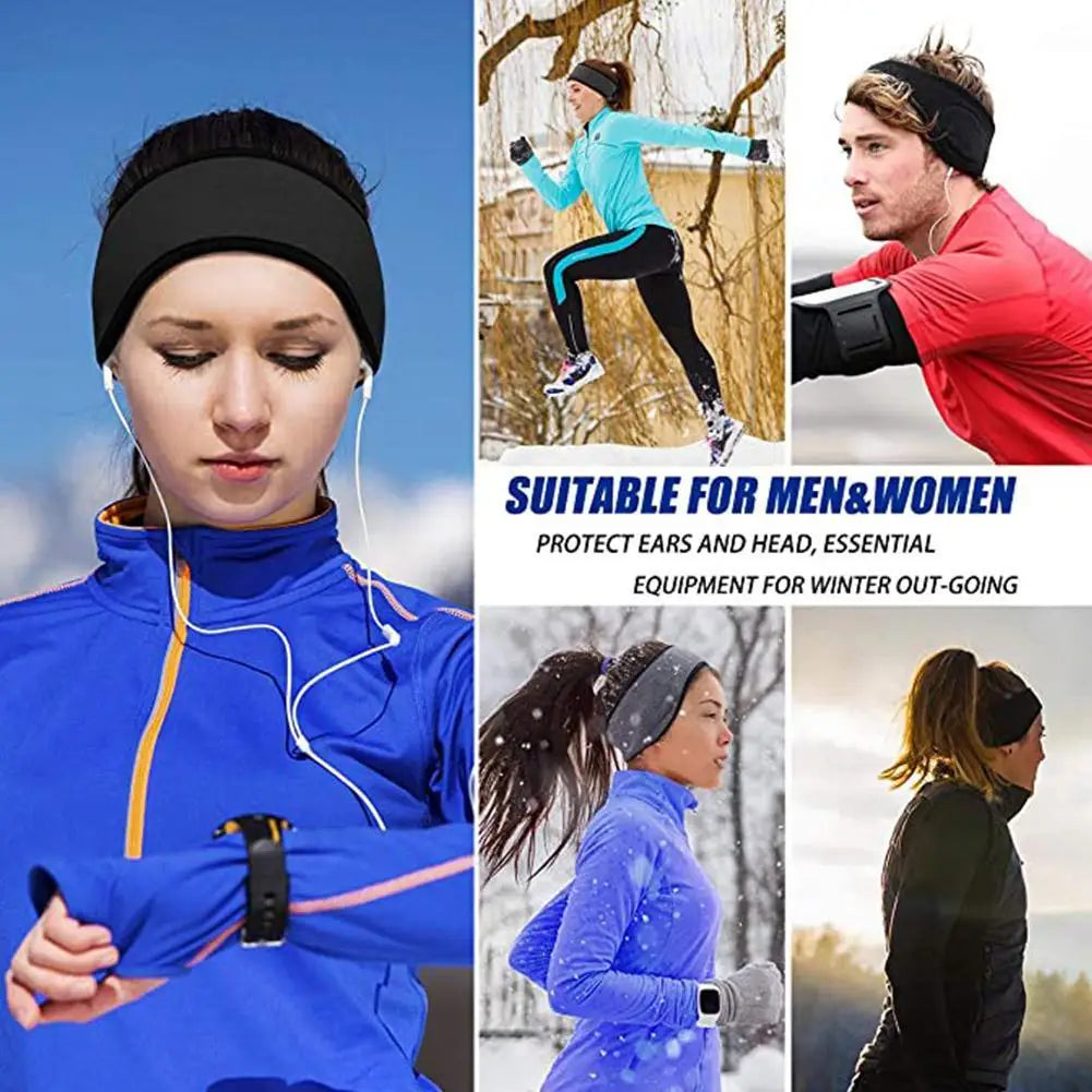 Unisex Fleece Ear Warmer Headband | Thin & Lightweight | Running & Winter Sports
