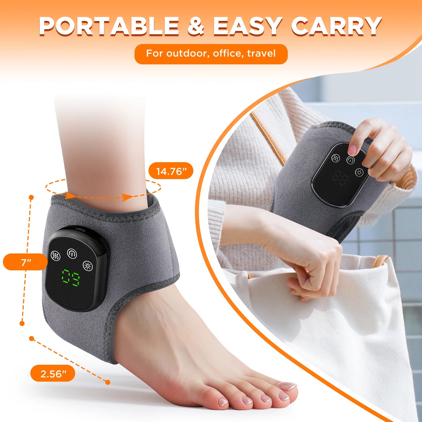 Electric Heating Wrist Brace Vibration Massage Hot Compress Ankle Wrap And Hand Protector Rechargeable Wristband