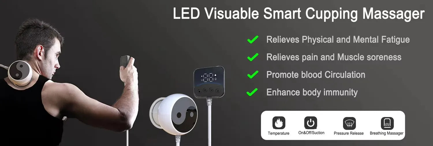 Running Tech Accessories: NEW Intelligent Vacuum Cupping Therapy - Remote Controlled Cupping Device, Smart Electric Gua Sha Cupping Machine / Rungear