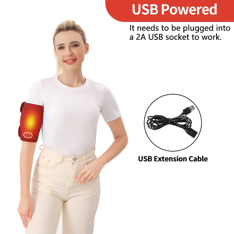 Electric Vibration & Heating Arm Massager – USB-Powered Muscle Pain Relief for Athletes | RUNGEAR