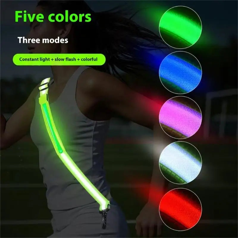 LED Reflective Crossbody Safety Strap – High-Vis Running & Cycling Gear