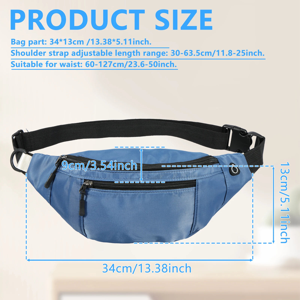 Canvas Waist Pack & Belt Bag | Lightweight Crossbody Fanny Pack for Running, Hiking & Travel | RUNGEAR