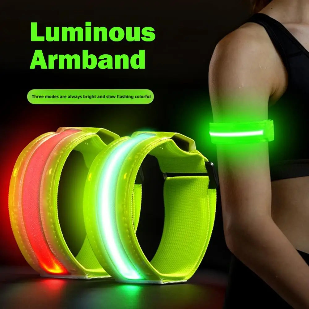 RUNGEAR LED Reflective Armbands | High-Visibility Safety Bands for Night Running, Cycling & Hiking (2-Pack)