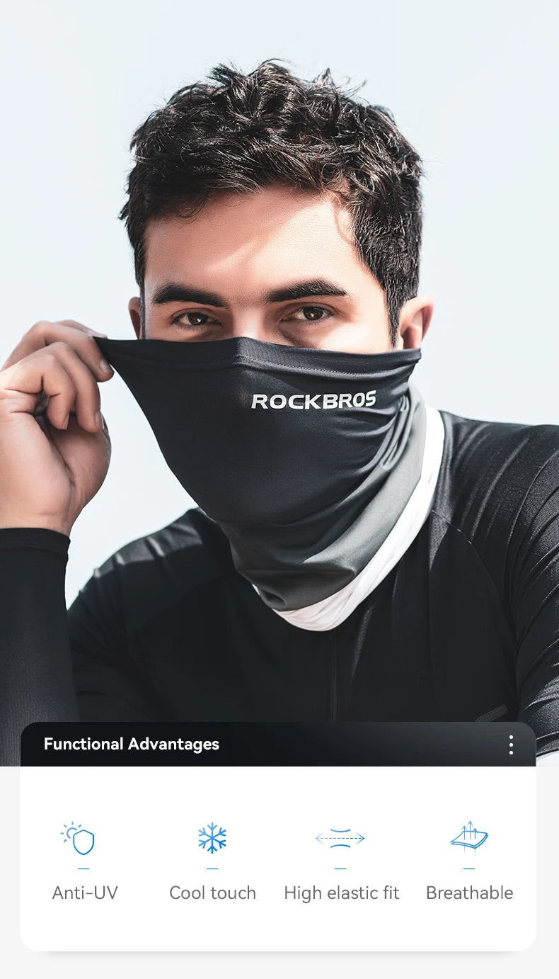 ROCKBROS Ice Silk Neck Gaiter – UV Protection, Unisex Running & Cycling | RUNGEAR