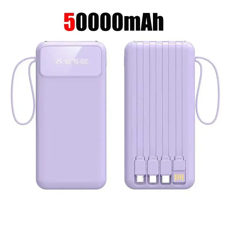 Tech Gear Accessories: 50000mAh 4-in-1 Large Capacity Power Bank With Built-in Cable / Rungear