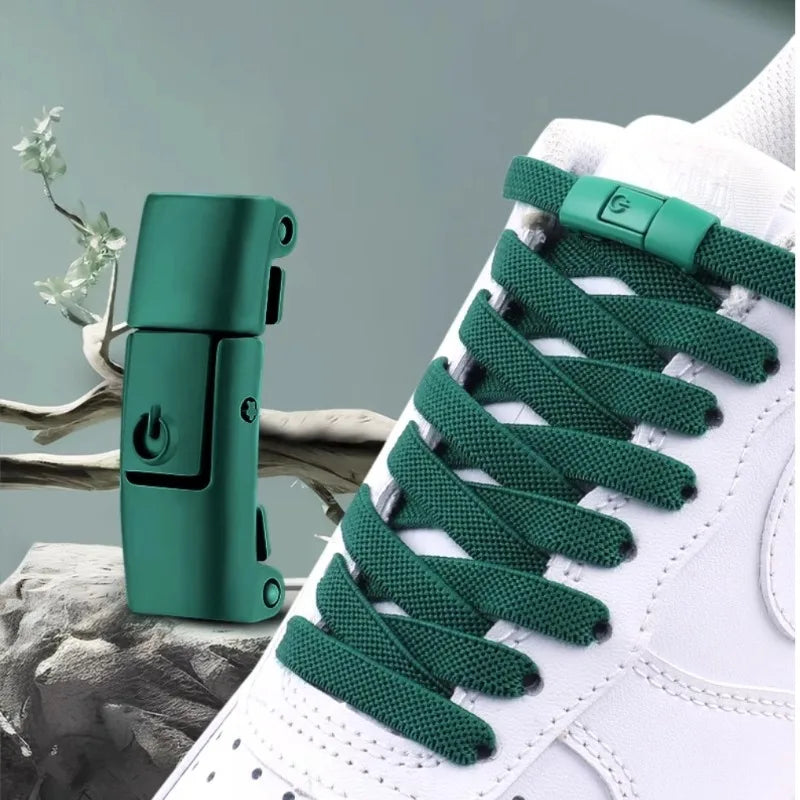 Unisex Sports Lock Tieless Elastic Shoelaces For Sneakers One Size Fit All Adult Kids