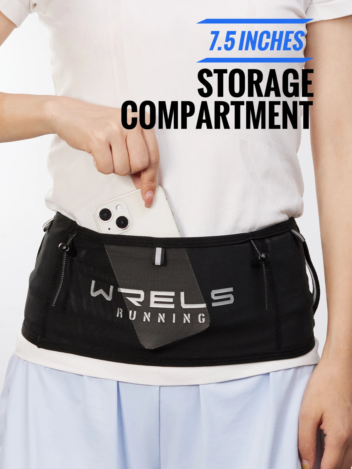 WRELS Running Belt – Large Capacity, Invisible Fit, Waterproof | Includes Water Bottle | Marathon & Triathlon | S–L