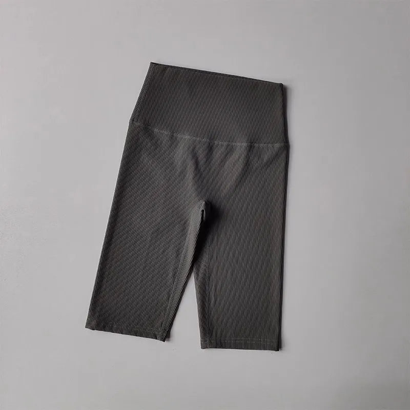 Women's Activewear Apparel: Solid Colour, Ribbed, High Waisted Fitness Sport Shorts / Rungear