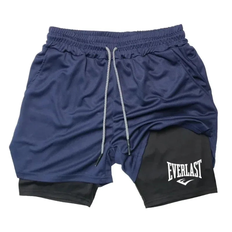 Men's 2-in-1 Compression Training Shorts | Moisture-Wicking Quick-Dry