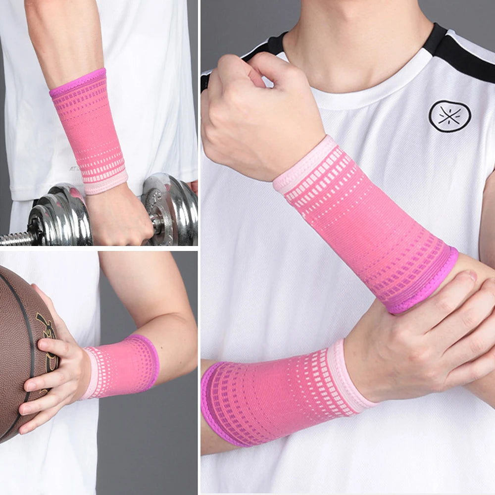 Sport Sweatband Wrist Wraps | 1 Pair Knitted Wrist Support for Tennis, Gym & Running