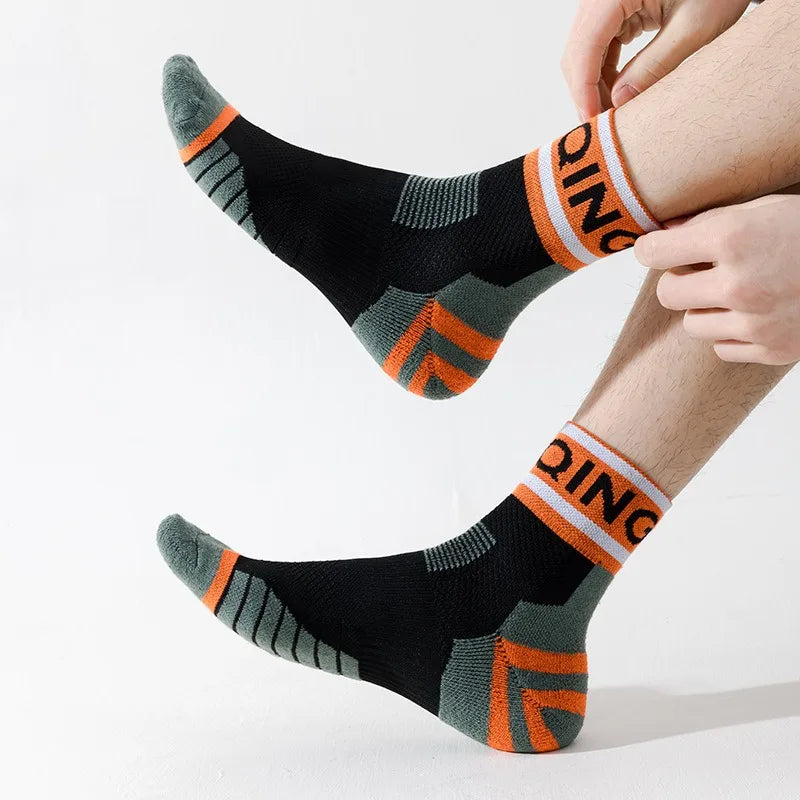 Marathon Sport Ankle Socks – 4-Pair Pack, Shock-Absorbing, Anti-Slip & Breathable