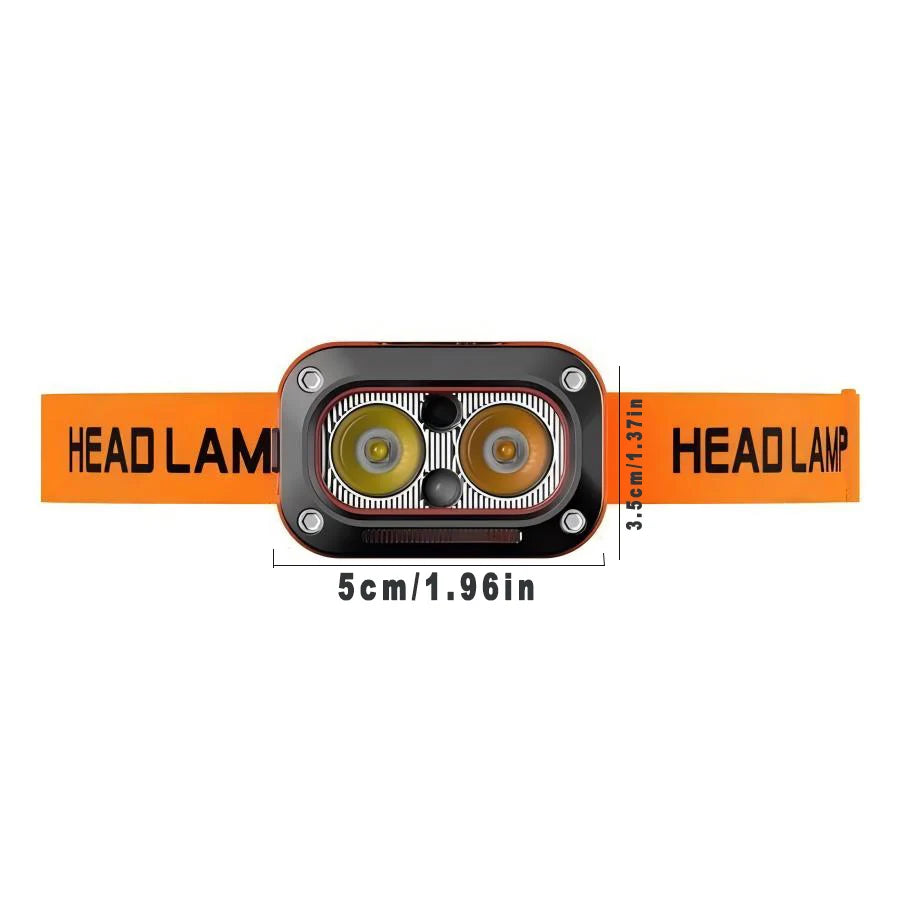 LED Headlamp | USB Rechargeable, Motion Sensor & 45° Adjustable for Running, Camping & Hiking