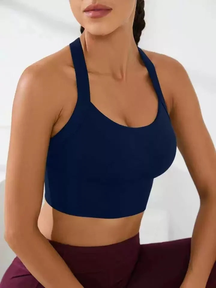 Women's Cross-Back Sports Bra – Adjustable, No Pad, All-Sport Fit