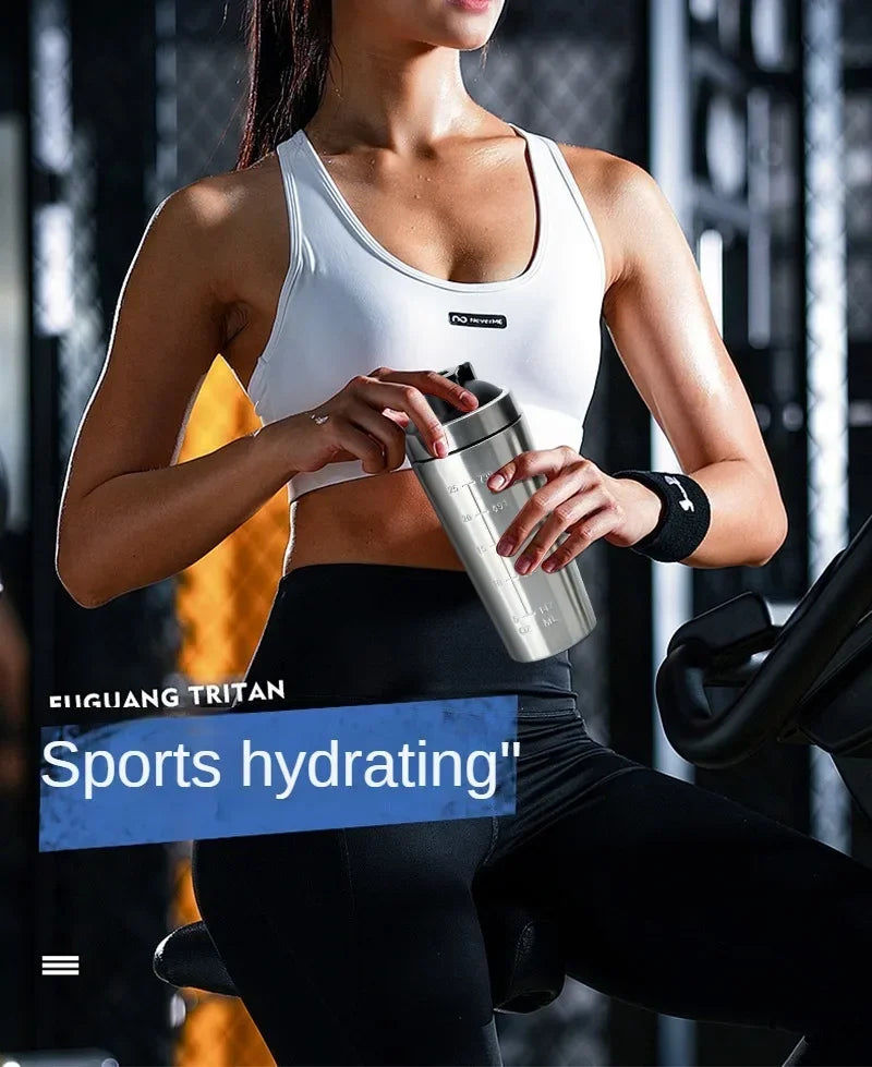 Stainless Steel Protein Shaker Bottle – 304 Steel, Leak-Proof Flip Lid | 500ml & 740ml