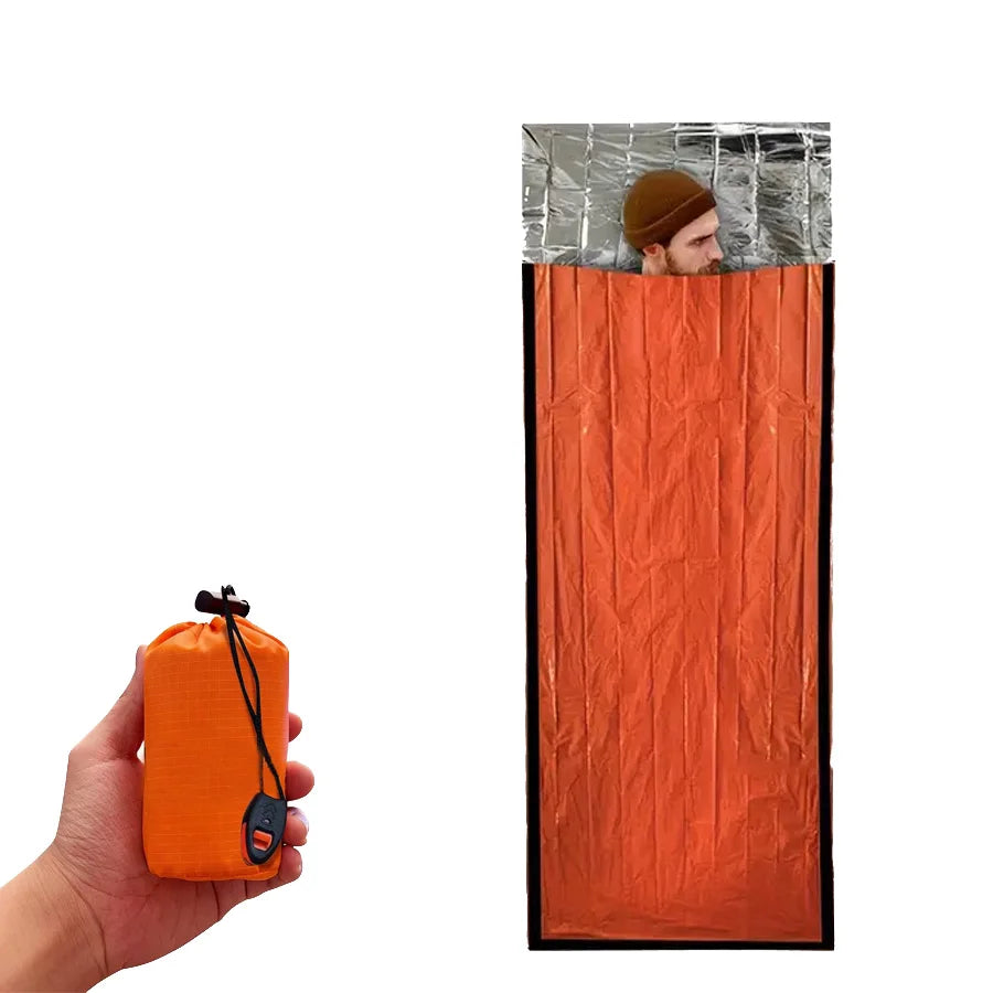 RUNGEAR Emergency Survival Sleeping Bag | Ultralight Aluminium Bivy for Extreme Cold, Trail Running & Disaster Preparedness