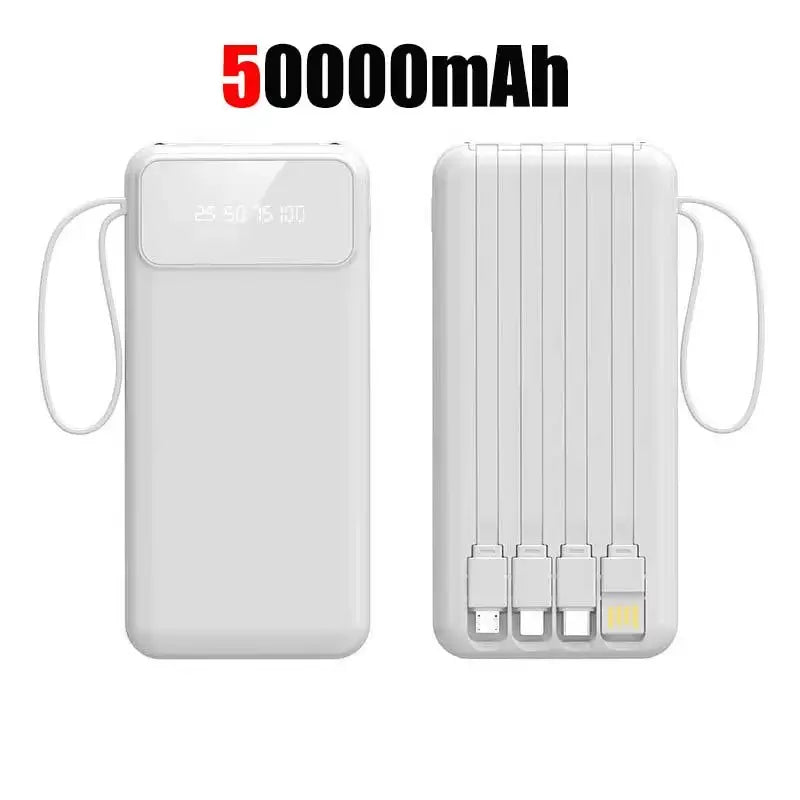 Tech Gear Accessories: 50000mAh 4-in-1 Large Capacity Power Bank With Built-in Cable / Rungear