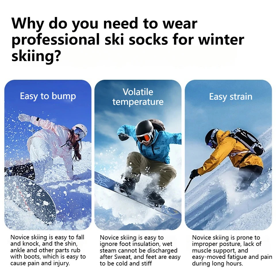 GTUBIKE Thermal Knee-High Sports Socks | Cycling, Skiing & Snowboarding
