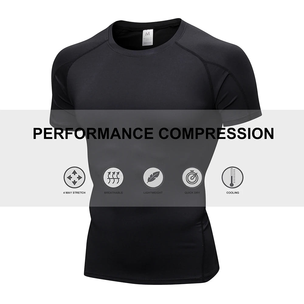 Men's Short Sleeve Compression Shirt | Quick-Dry Running & Gym Base Layer