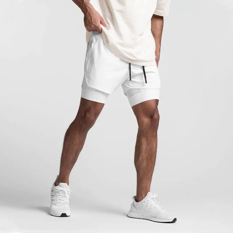 Men's Double Layer Shorts: 2 in 1 Breathable, Double Layer, Quick Dry, Running Workout Sports Shorts / Rungear