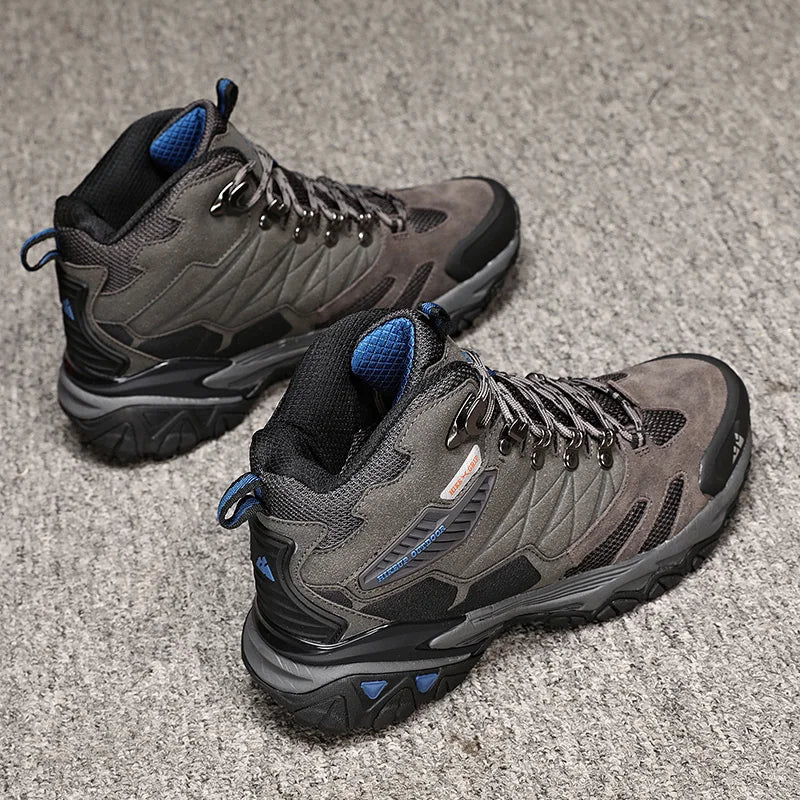 Men's Hiking Shoes: Winter Resistant, Suede, High-Top Hiking Boots / Rungear