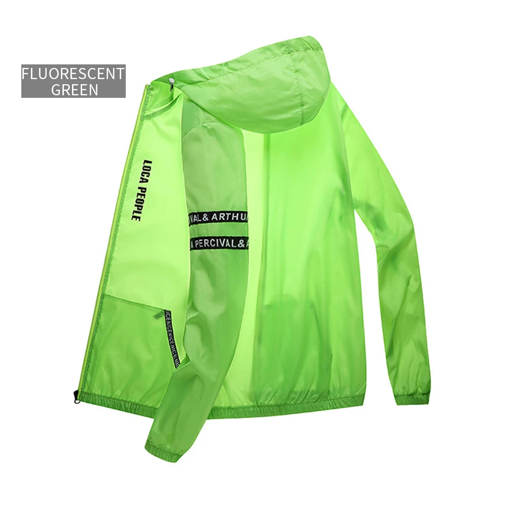 Men's Lightweight Windbreaker Hoodie – UV Protection, Quick-Dry, Full Zip