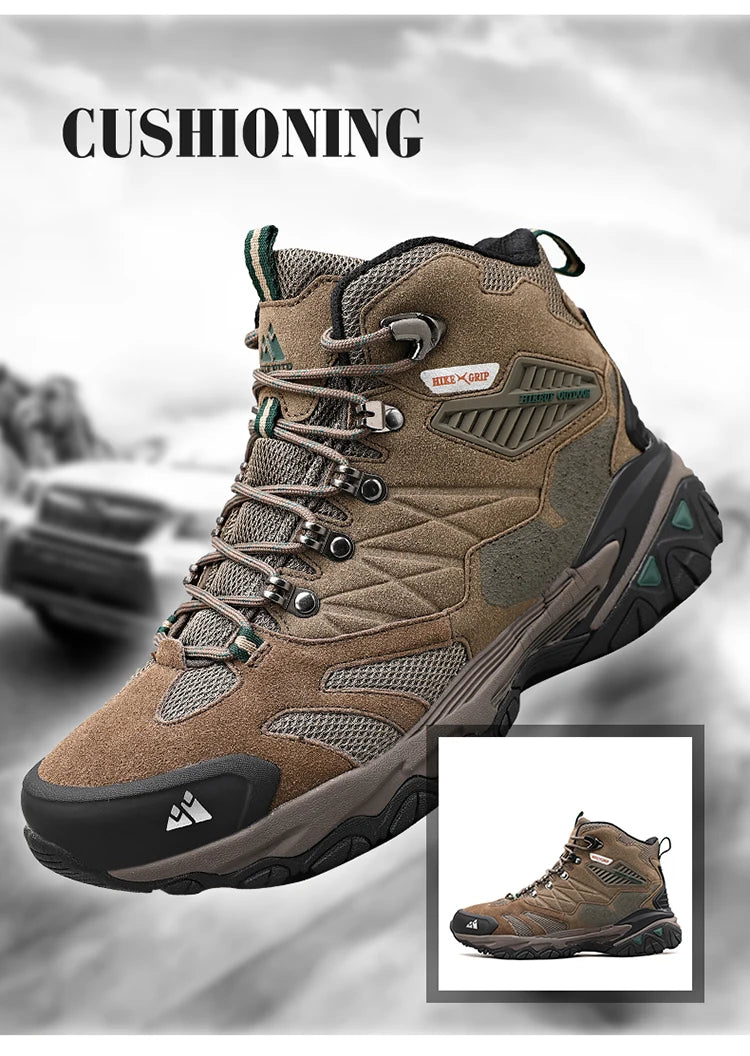 Men's Hiking Shoes: Winter Resistant, Suede, High-Top Hiking Boots / Rungear