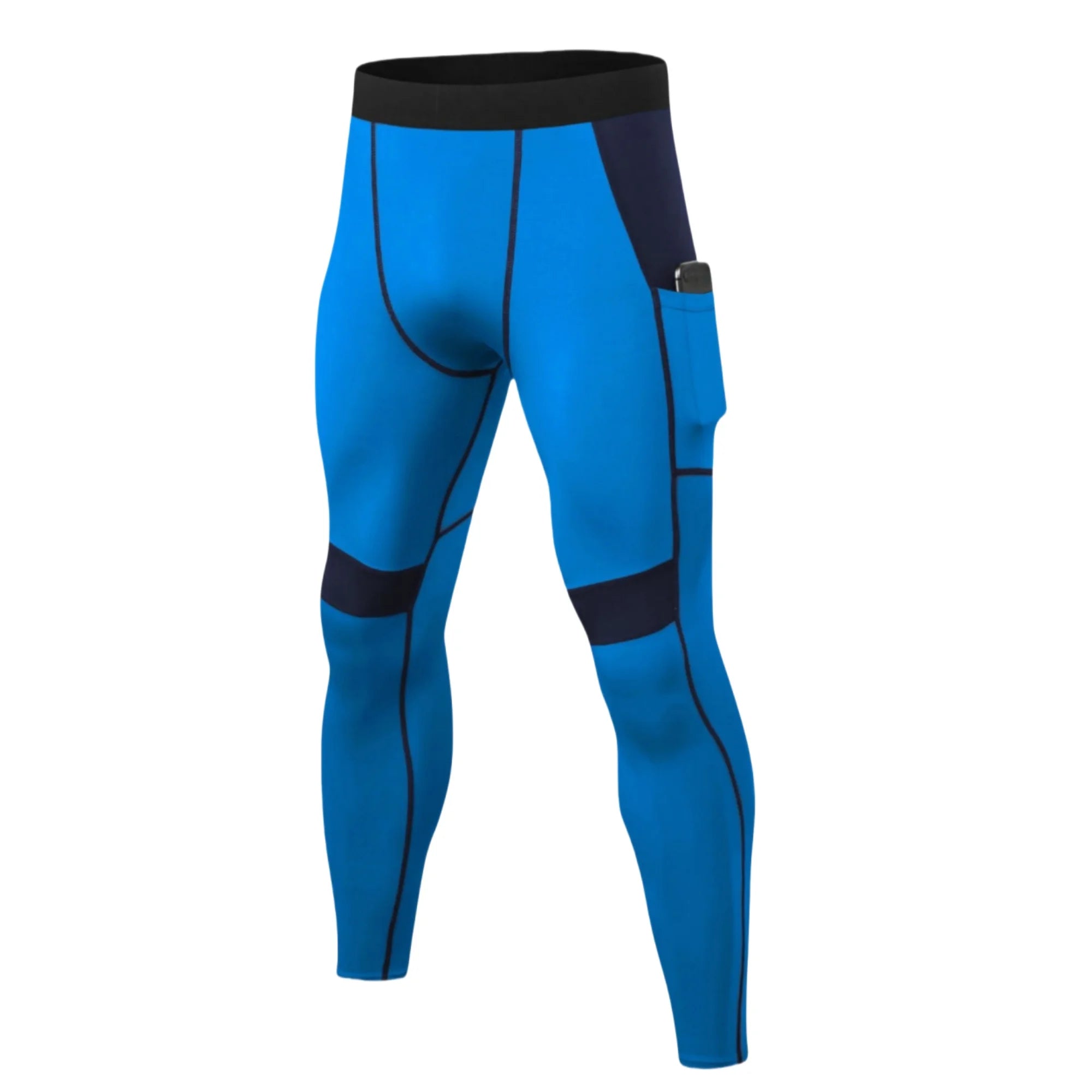 Men's Compression Tights with Phone Pocket | Quick-Dry Athletic Base Layer