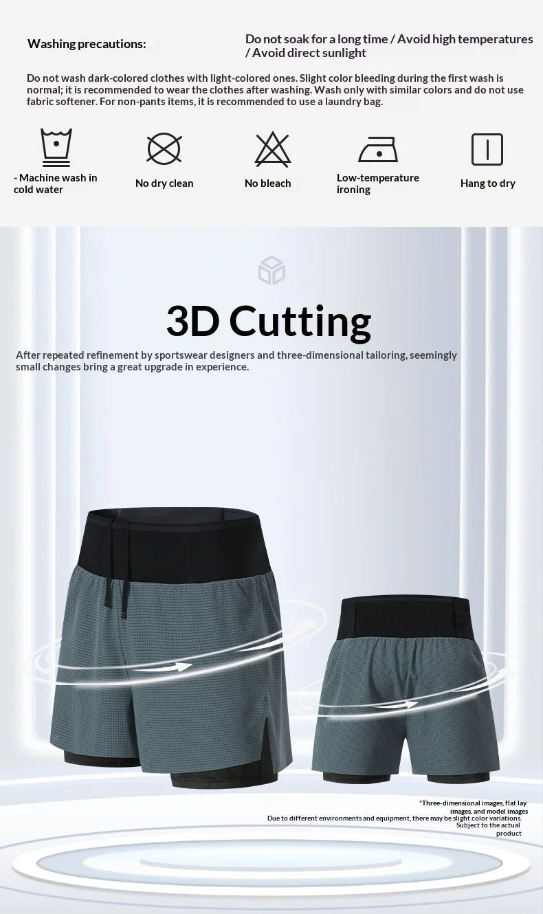 Men's Activewear Shorts: Summer Double Layer, Quick Dry, Breathable Running Sports Shorts / Rungear