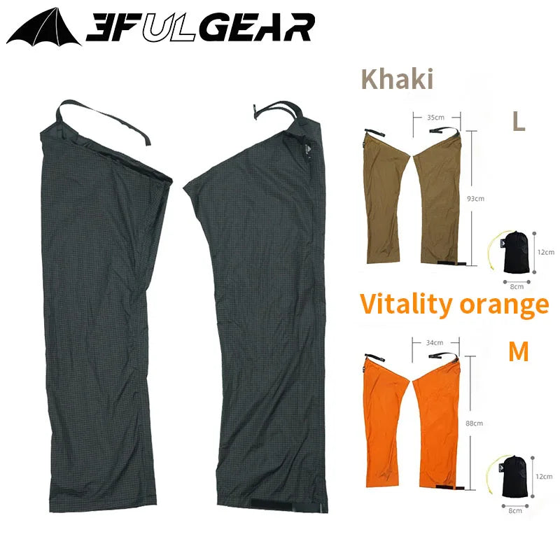 Trail Gear Apparel: 3F UL GEAR Outdoor Adjustable, Tear Resistant, Waterproof Leg Covers / Rungear