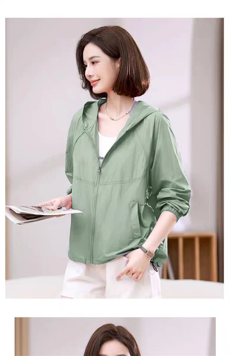 Women's Lightweight Jackets: Thin, Breathable, Sun-Protective Summer Sports Outwear Jacket / Rungear