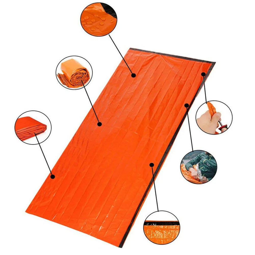 Emergency Survival Sleeping Bag | Waterproof Thermal Mylar Blanket for First Aid & Rescue