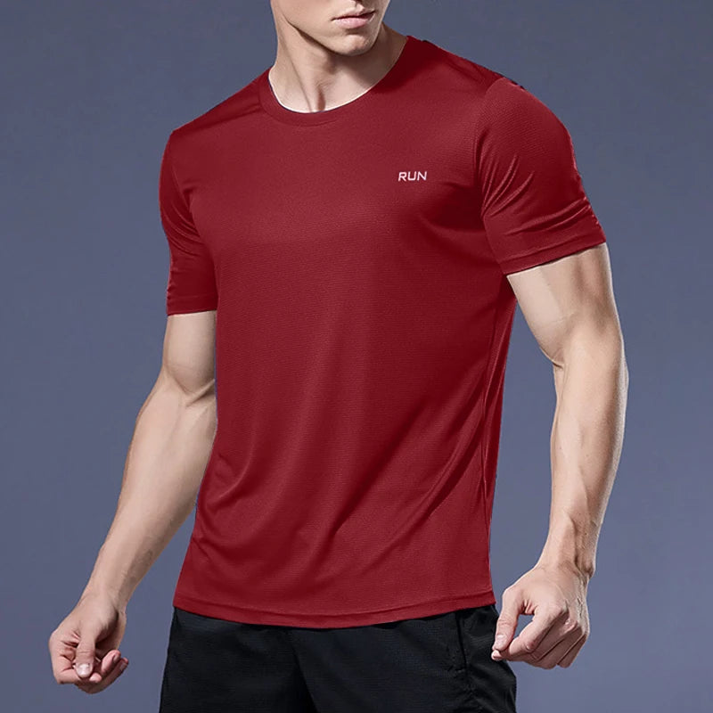 Men's Oversized Gym T-Shirt – Quick-Dry Short Sleeve Fitness Top for Running, Bodybuilding & Sport | RUNGEAR