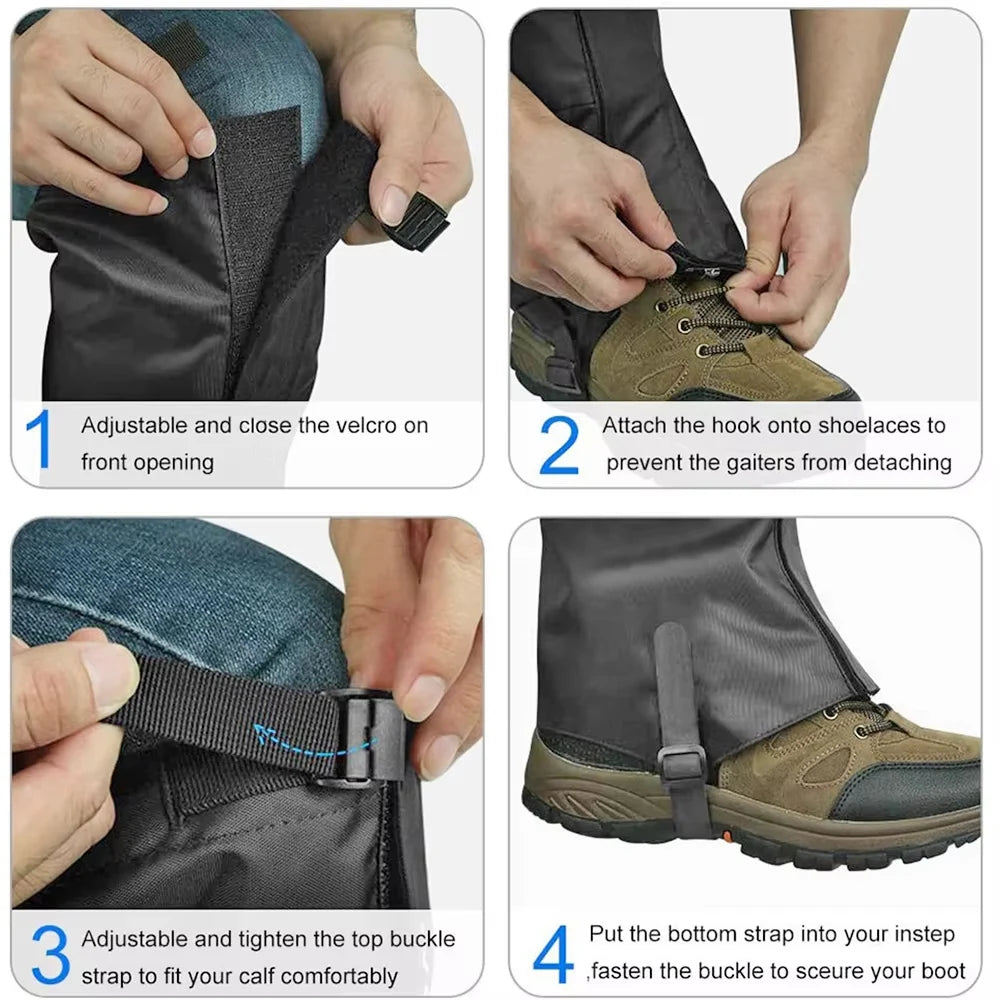Waterproof Outdoors Hiking Boot Snow Leg Gaiter Covers For Shoes