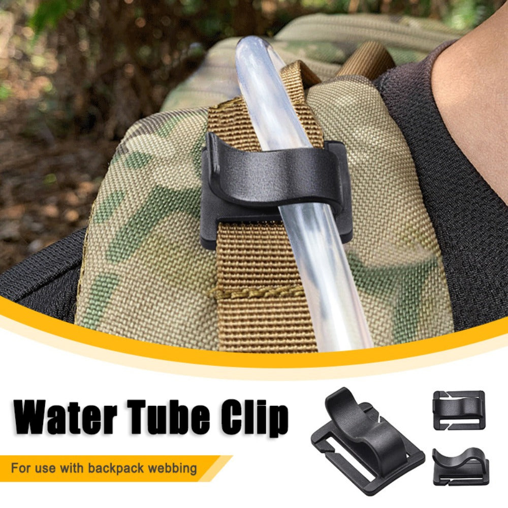 Rotatable Hydration Tube Webbing Clips – 2 or 4 Pack Hose Holder for Running & Hiking Packs