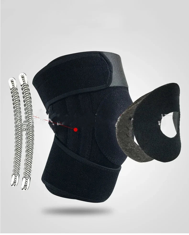 Spring Knee Brace Support – Open Patella, Adjustable | Running, Hiking & Sports