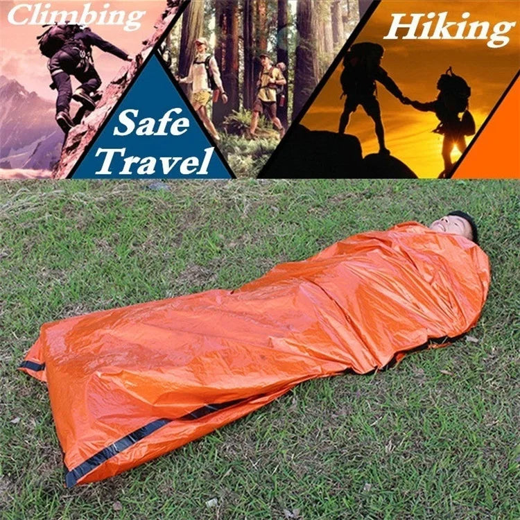 Emergency Survival Sleeping Bag | Waterproof Thermal Mylar Blanket for First Aid & Rescue