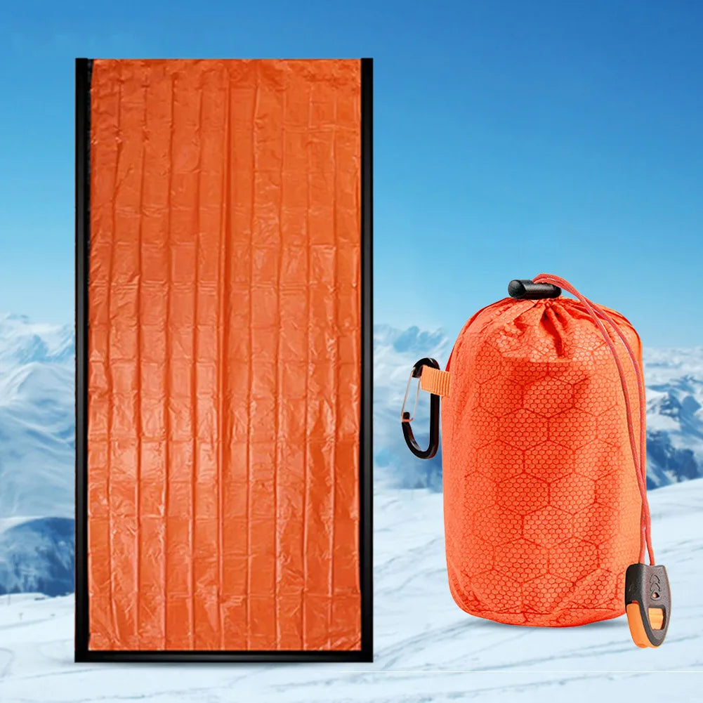 RUNGEAR Emergency Thermal Survival Sleeping Bag | Waterproof PE Aluminium Bivy Sack for Trail Running, Hiking & Camping