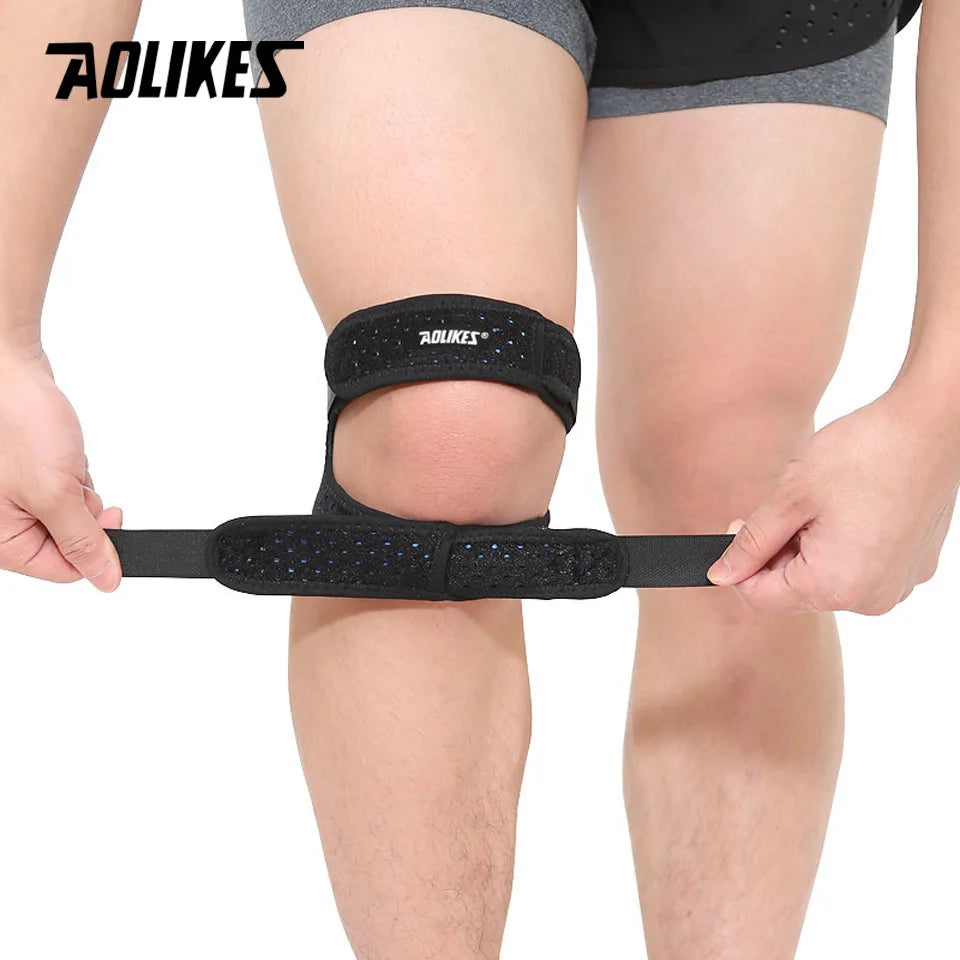 AOLIKES Adjustable Patella Knee Strap – Double Compression Support for Running & Sports