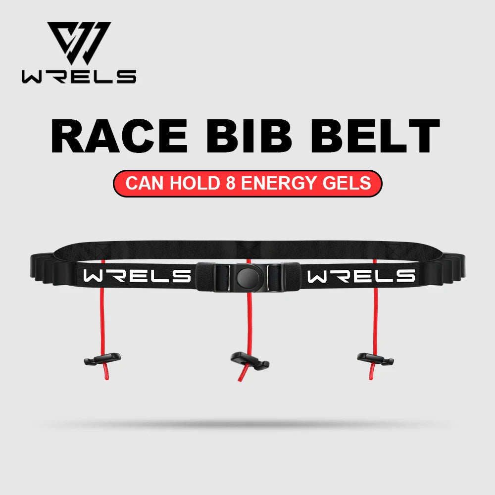 WRELS Running Race Number Belt – Adjustable Elastic Marathon & Triathlon Bib Holder
