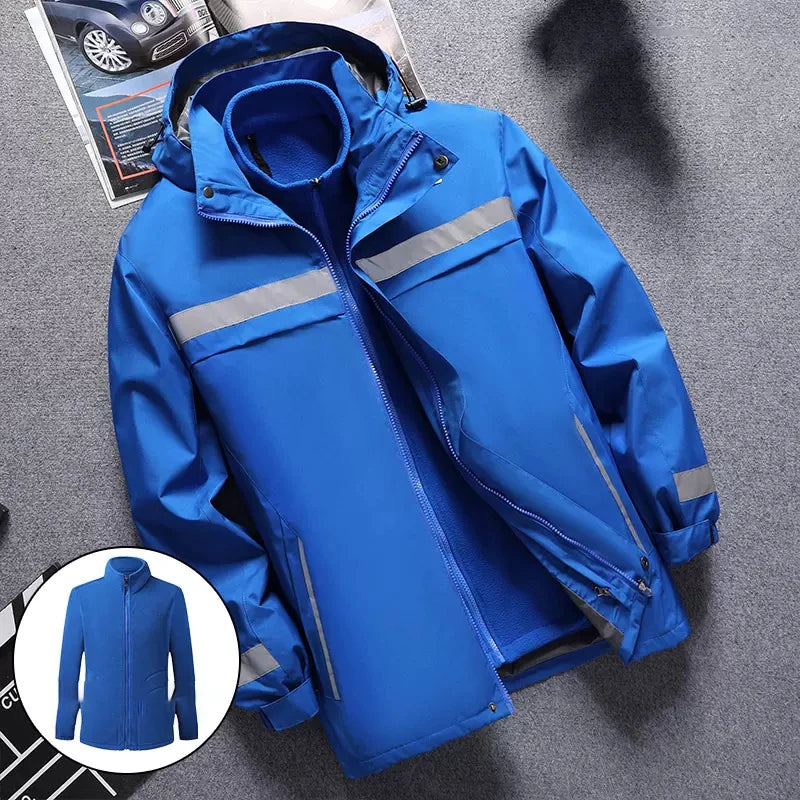 Plus Size High Visibility Waterproof Windproof Safety Jacket Reflective with Detachable Liner