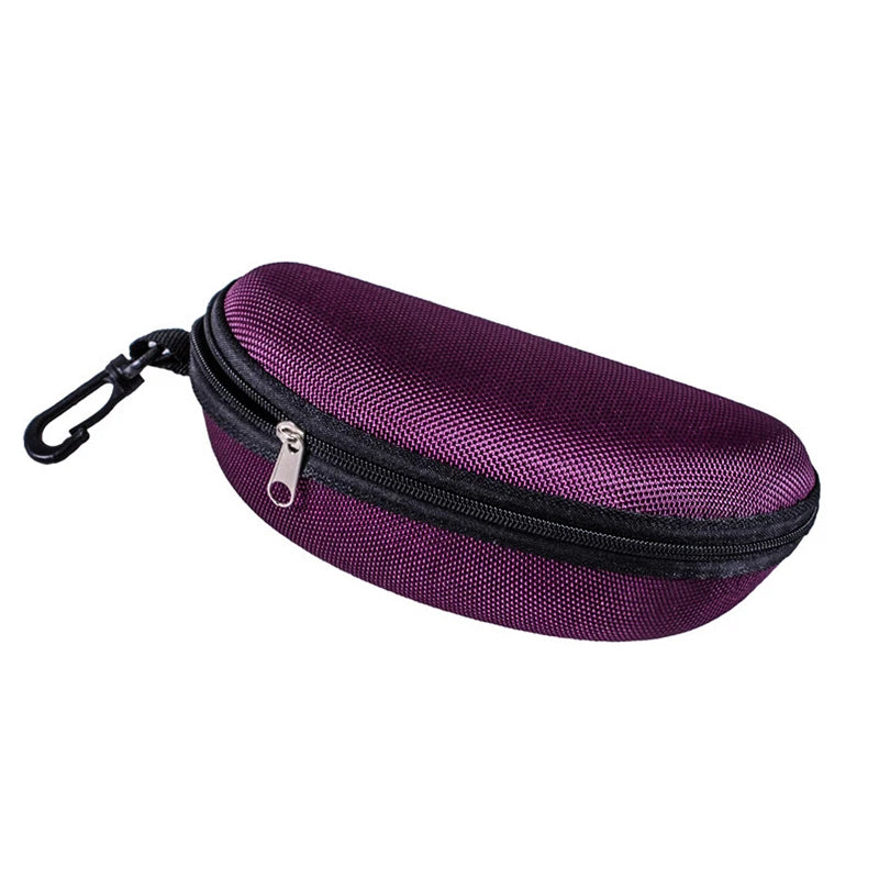 Large Hard Shell Zipper Sunglasses & Eyeglasses Case with Carabiner Clip – Waterproof Travel Protection