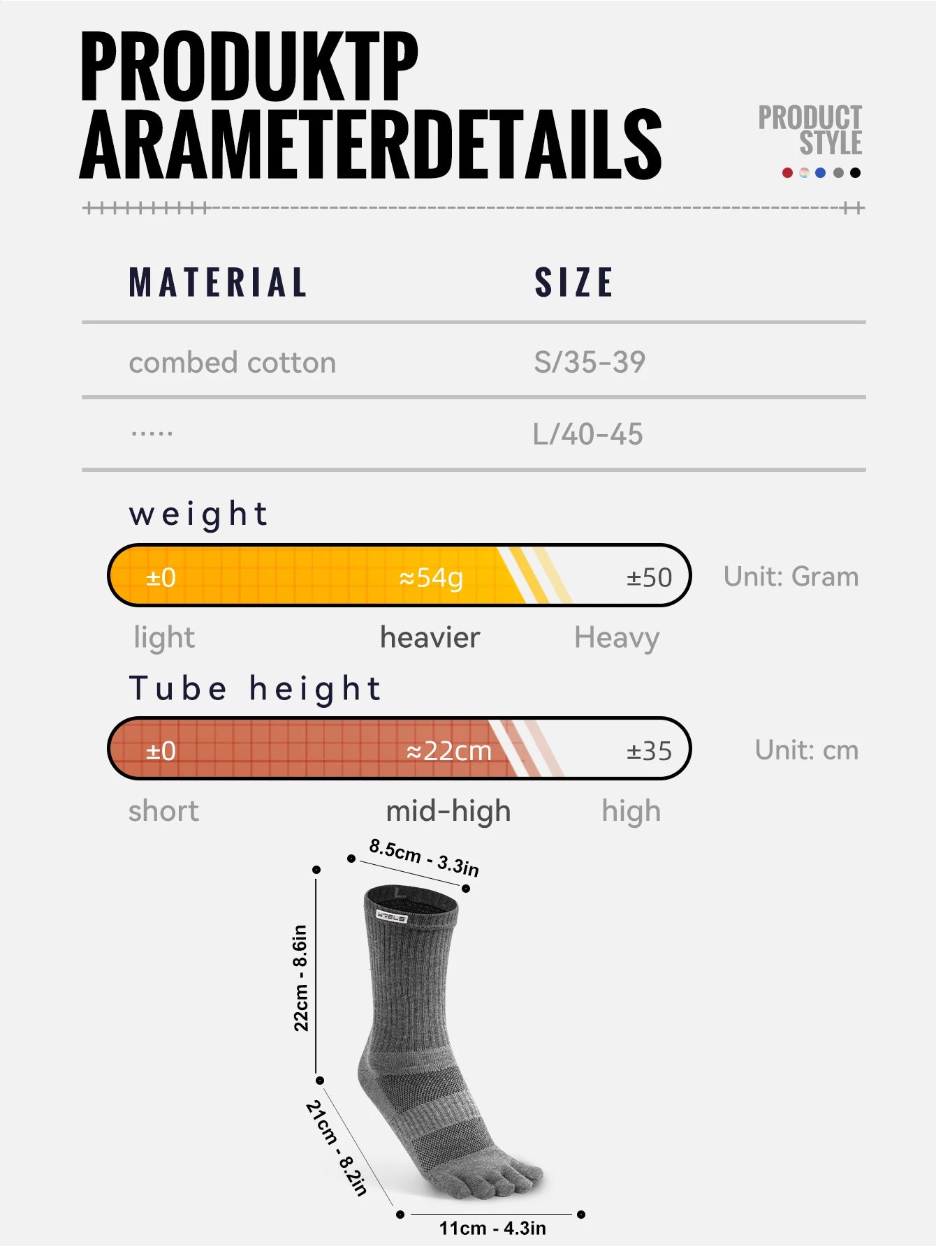 Five Finger Toe Socks | Arch Support Running Socks with Moisture-Wicking Cotton | 1, 2 or 3 Pairs