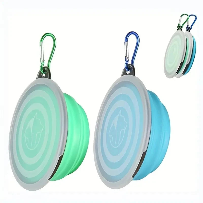 2 Pack Portable Collapsible Dog Bowl with Cover Travel-Friendly Water And Food Dish with Lid