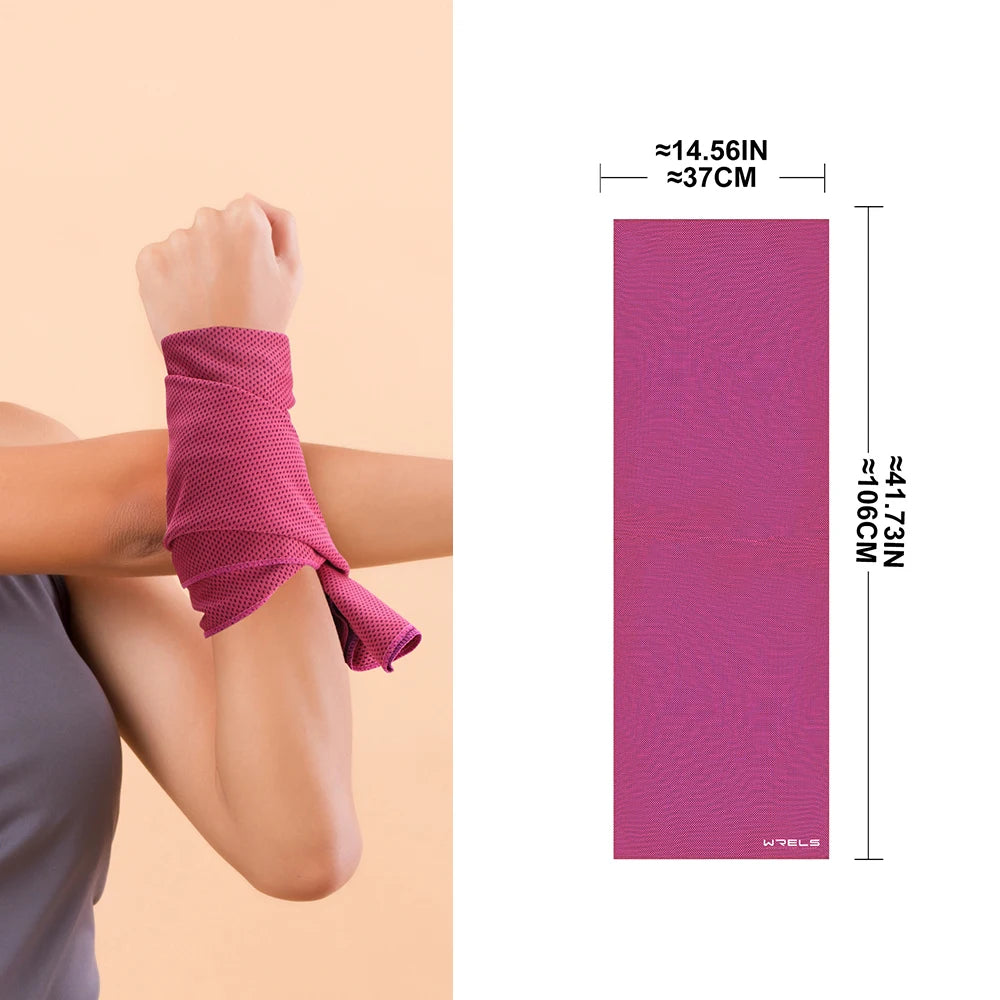 WRELS Cooling Sports Towel | Quick-Dry Super Absorbent Gym & Running Towel 37×106cm