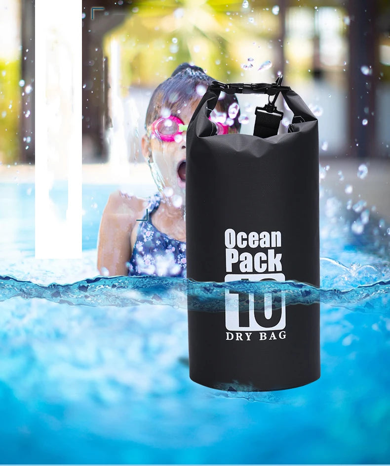 Waterproof PVC Roll-Top Dry Bag | 2L to 30L, Roll-Top Buckle Closure, Shoulder Strap Options | RUNGEAR