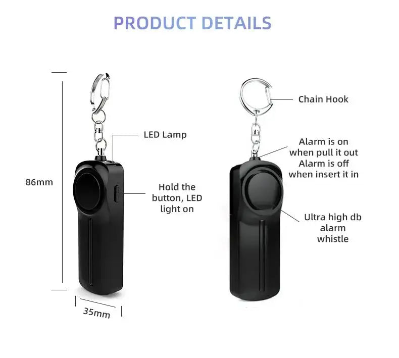 ARIZA AF9400 Personal Safety Alarm — 130dB Loud Keychain for Runners & Solo Athletes