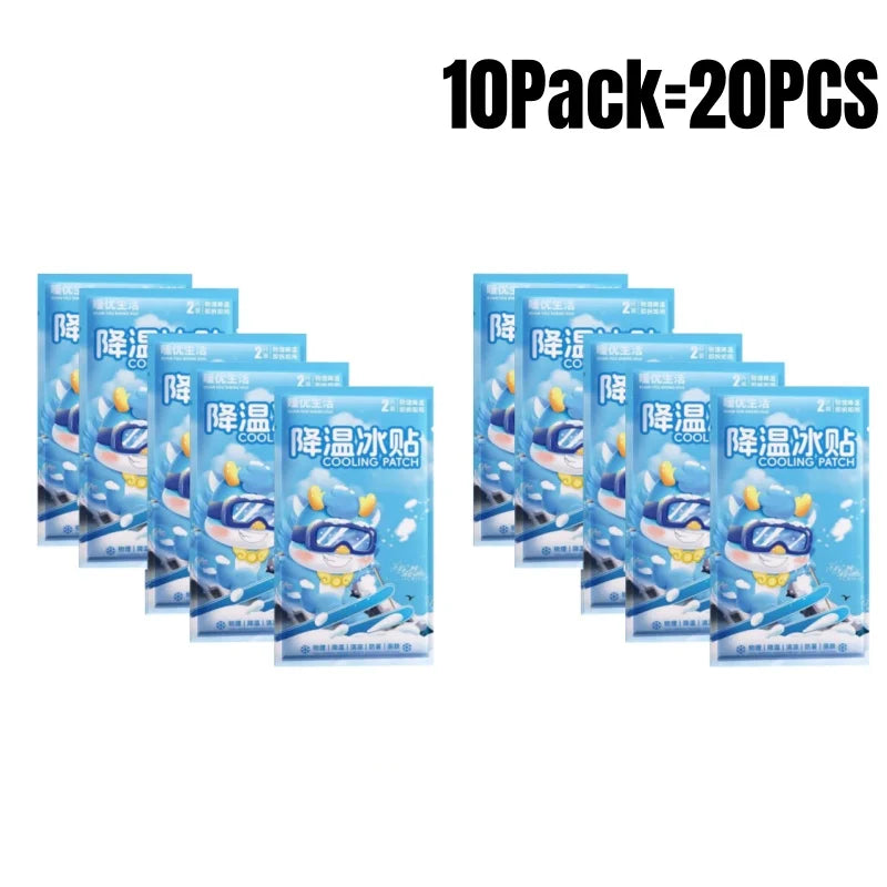 Cooling Gel Patches – Instant Physical Cooling Sheets for Fever, Heatstroke & Summer Relief | Adults & Kids