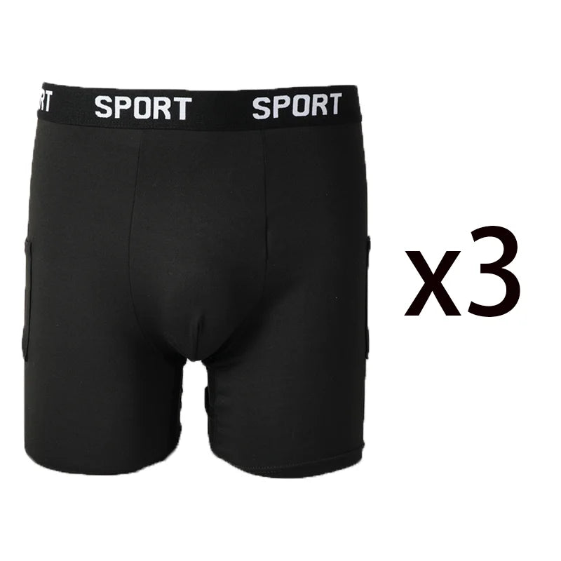 Men's Sports Boxer Shorts 3-Pack – High Elasticity, Breathable Flat-Crotch Underwear