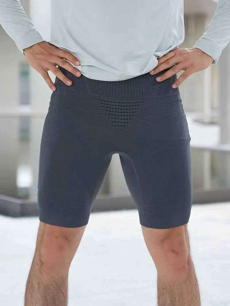 Men's Compression Running Shorts with Pockets | Quick-Dry Nylon-Elastane Athletic Shorts